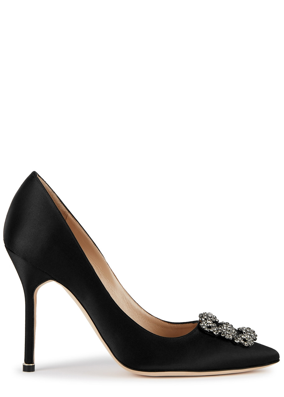 Manolo Blahnik Hangisi 105 Silk-satin Pumps - Black
