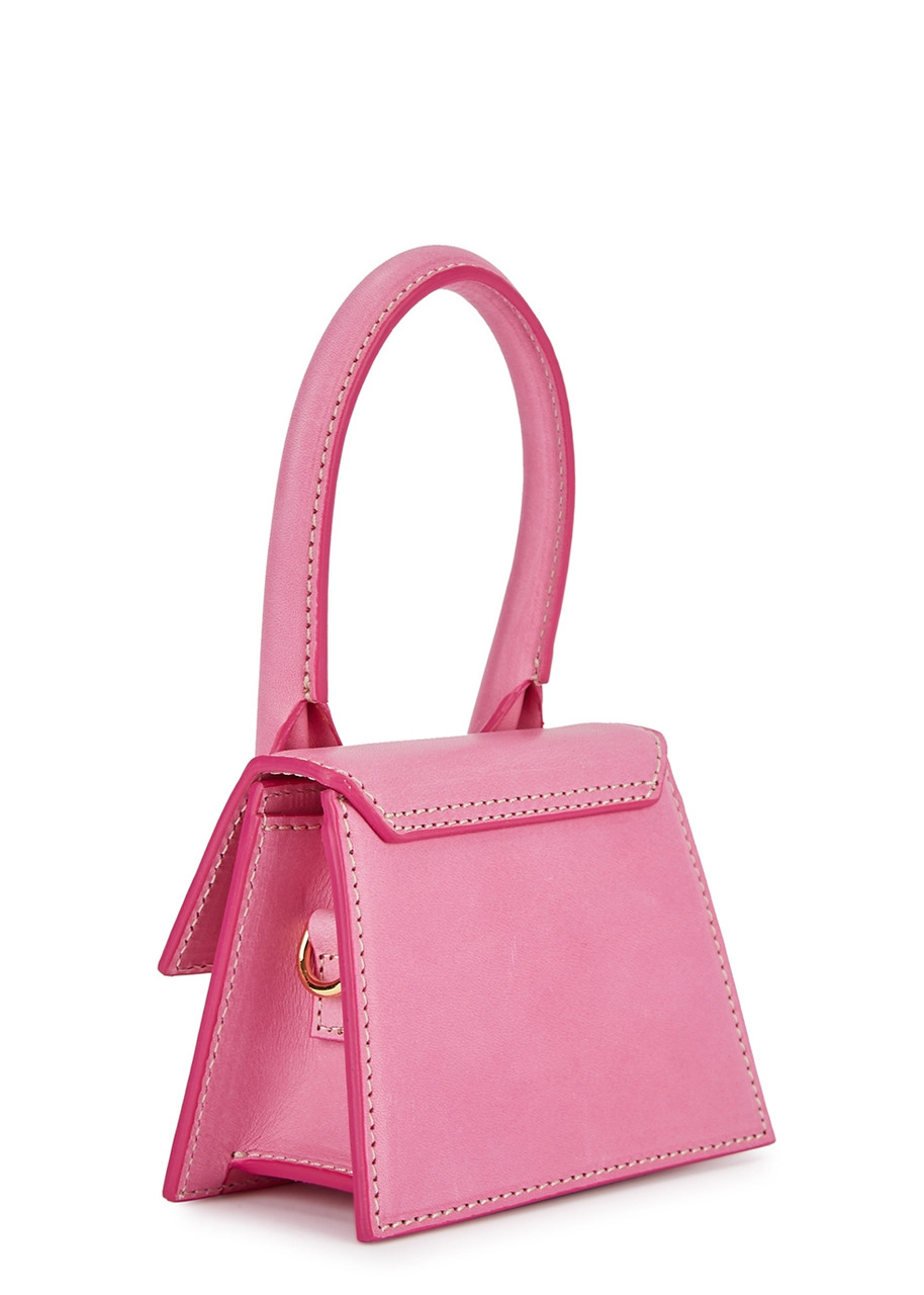 Jacquemus Le Chiquito Pink Leather Top Handle Bag, Bag, Pink, Leather In Pink