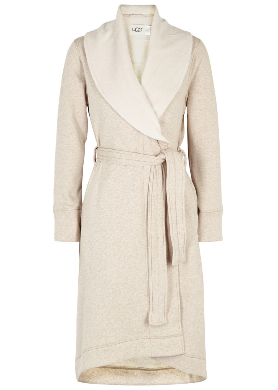 Ugg Duffield II Fleece Lined Cotton Jersey Robe , Robe, Fleece Lining - Beige - XL
