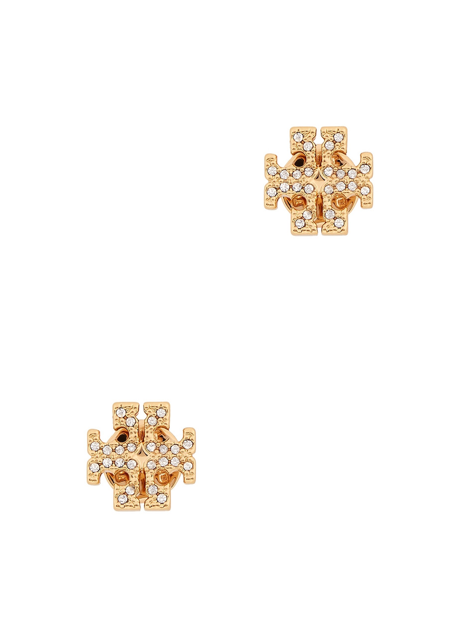 Tory Burch Kira Logo Gold-tone Earrings