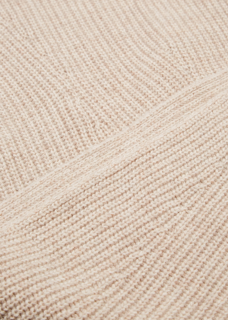  Ganni Ribbed Wool-blend Scarf - Sand 