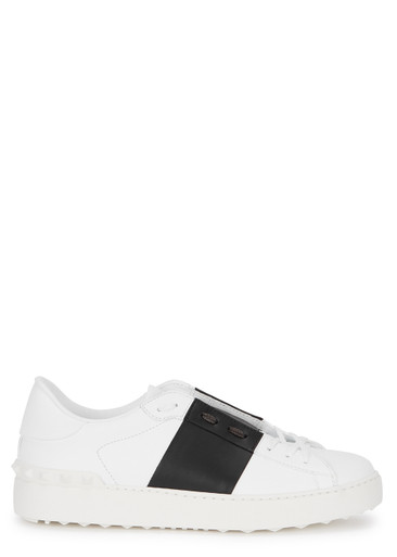 VALENTINO GARAVANI Open leather sneakers Harvey Nichols