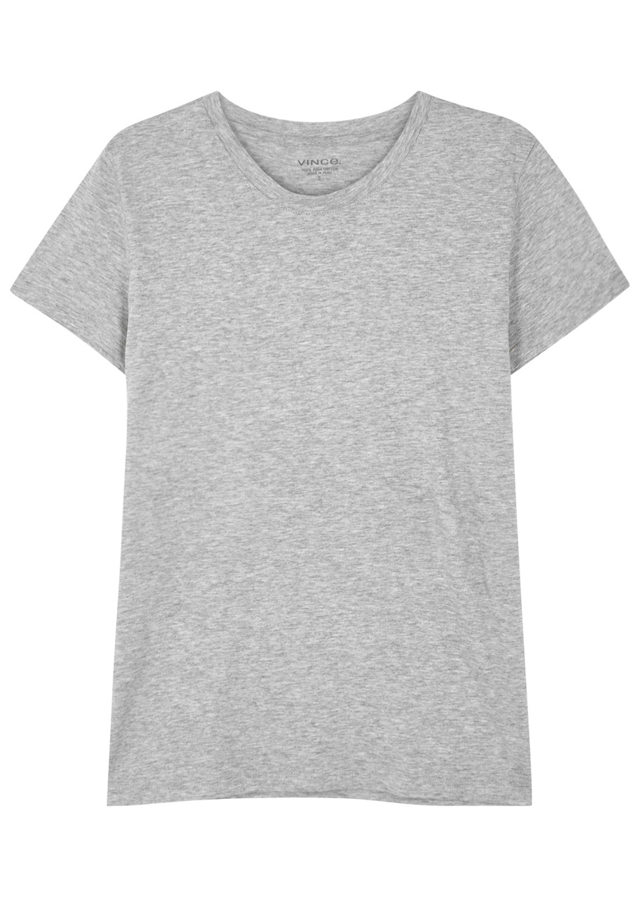 Vince Essential Pima Cotton T-shirt In Grey