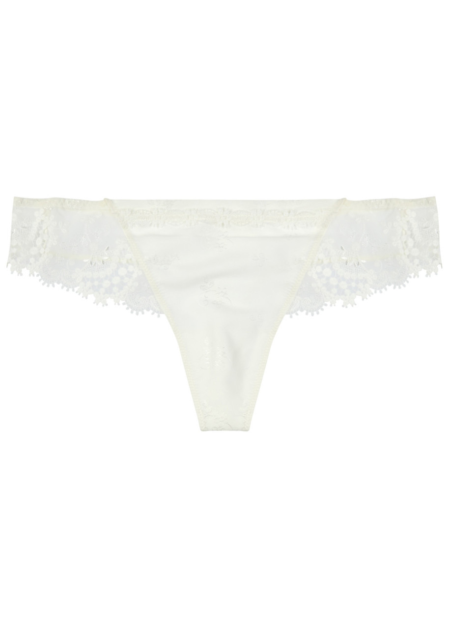 Simone Perele Simone Pérèle Wish Satin Thong In Ivory