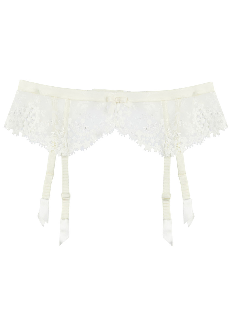 Simone PÉRÈLE Wish Ivory Lace Suspender Belt - 1