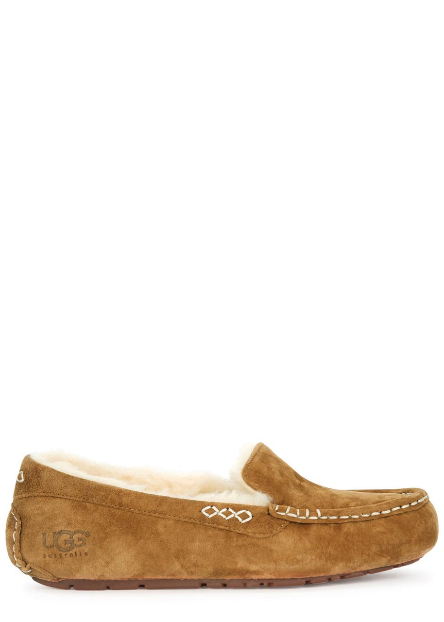 Ugg Ansley Suede Slippers In Tan