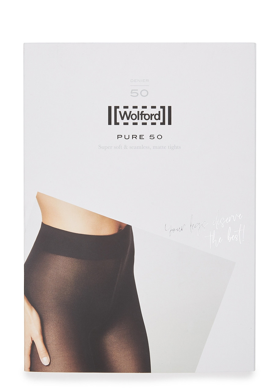 Shop Wolford Pure 50 Denier Tights In Navy
