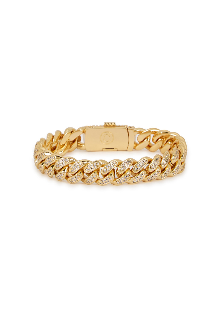 Cernucci Iced Cuban 18kt Gold-plated Bracelet, Bracelet, Crystal