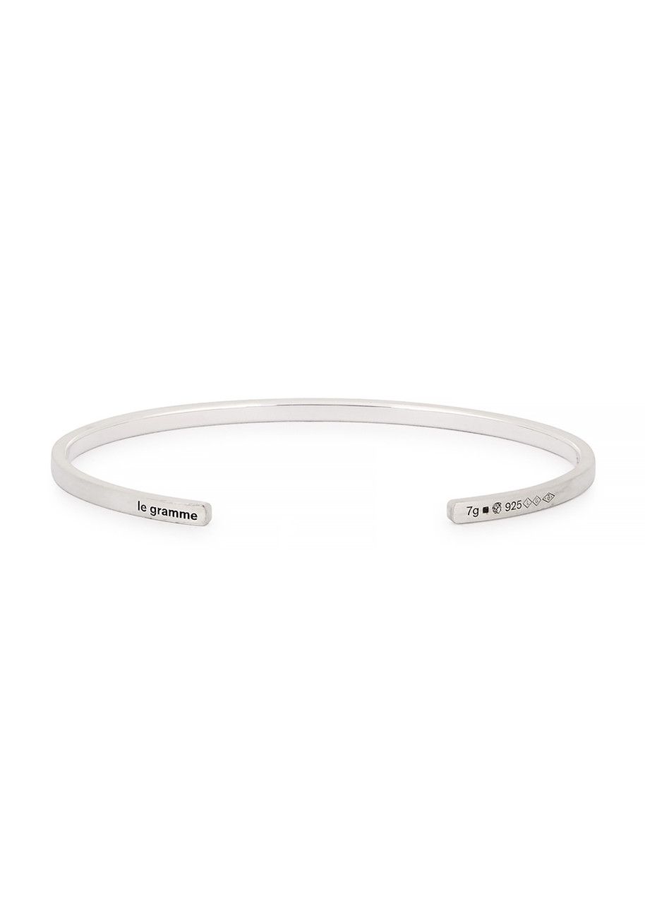 LE Gramme 7g Brushed Sterling Silver Ribbon Bracelet