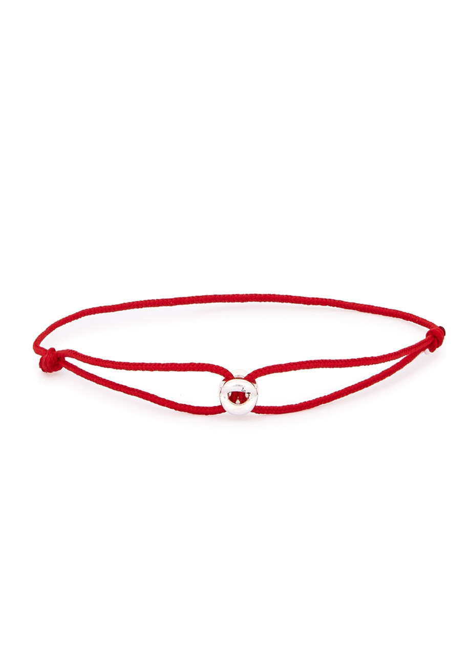 LE Gramme 1g Polished Sterling Silver Entrelacs red Cord Bracelet