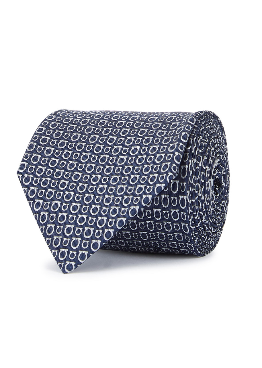 Ferragamo SF AO Gancio Print Silk Tie