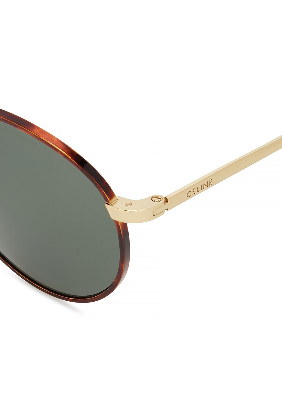  Celine Gold-tone Round-frame Sunglasses 