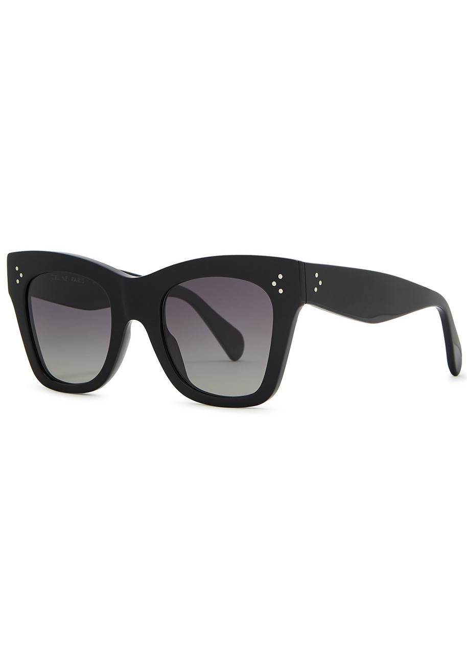 Celine Tortoiseshell Wayfarer-style Sunglasses - Black