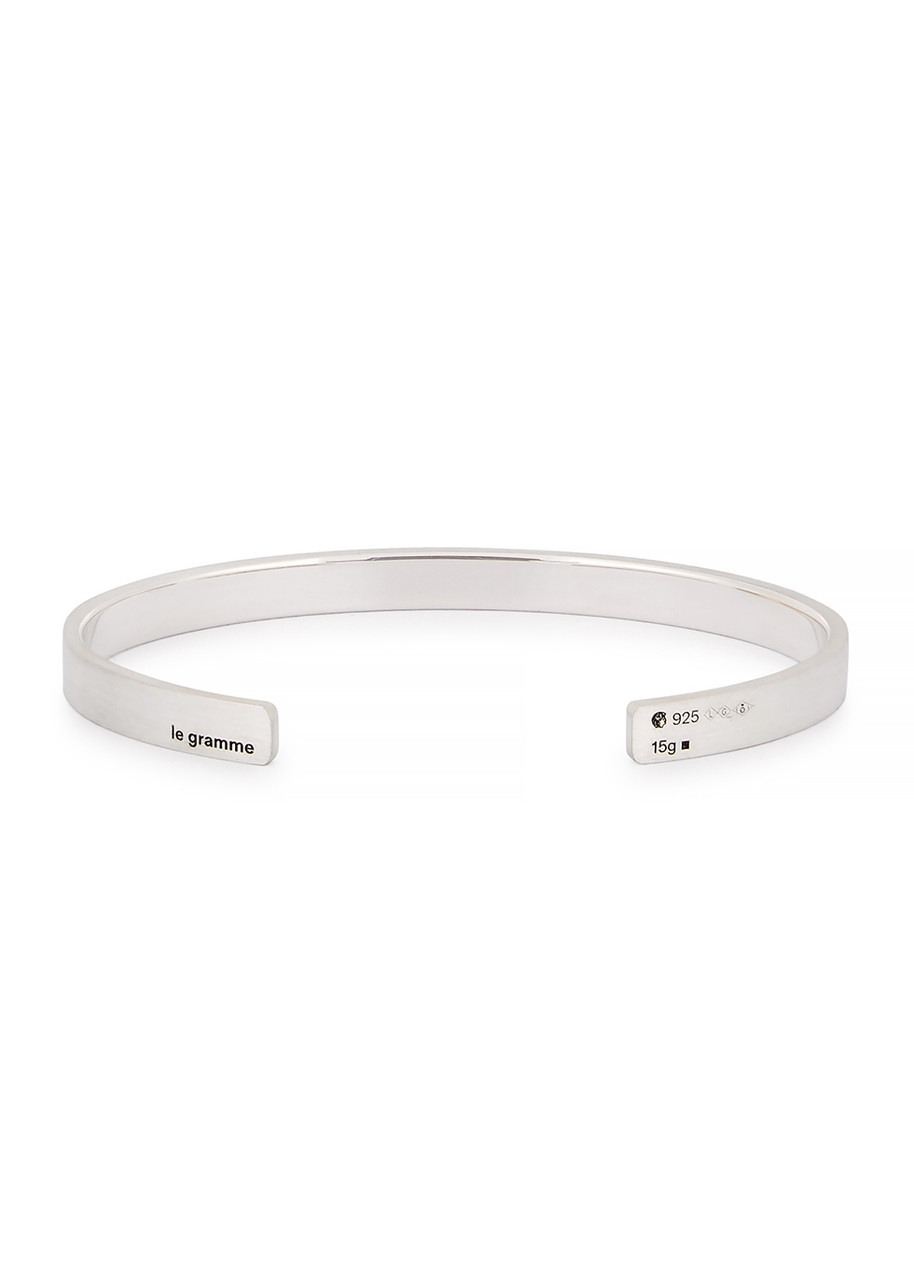 LE Gramme 15g Brushed Sterling Silver Ribbon Bracelet