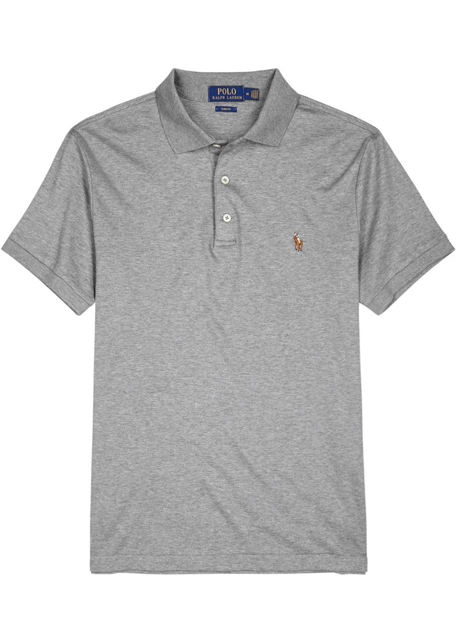 Polo Ralph Lauren Slim Pima Cotton Polo Shirt - Grey - Xxl