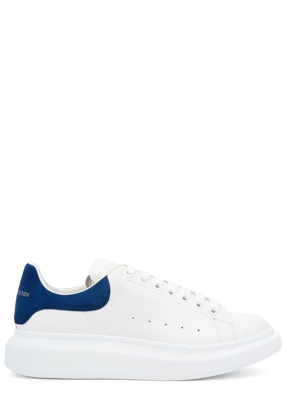 Alexander Mcqueen Oversized Leather Sneakers, Low-tops, White/blue - 6.5