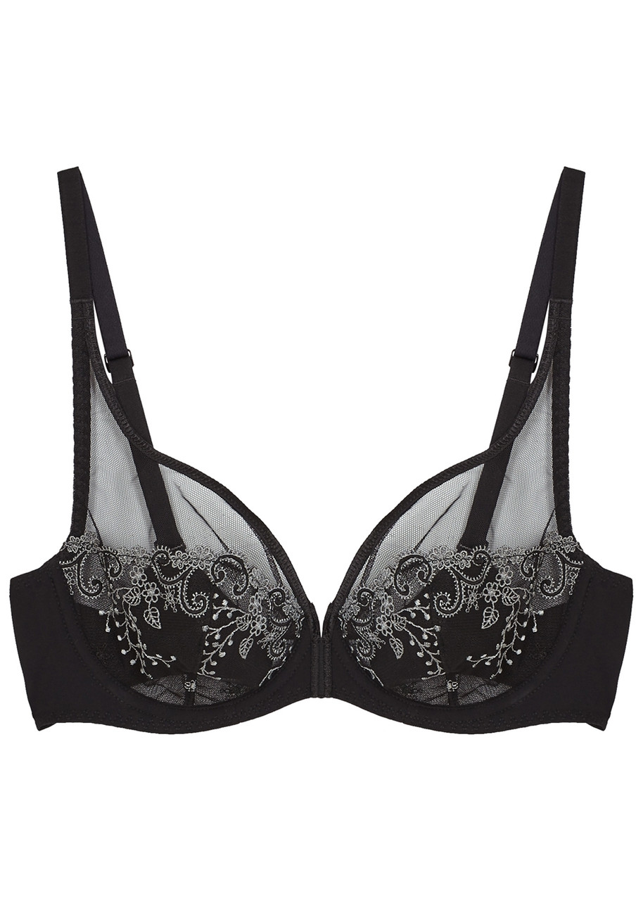 Simone PÉRÈLE Delice Embroidered Underwired bra - Black - 36F