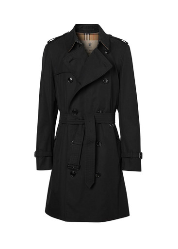ジャケット・アウター Burberry Chelsea medium 46 Burberry Men's The Chelsea Mid-length Black Trench Coat