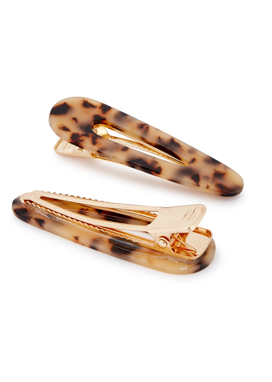  Valet Studio Kelly Tortoiseshell Hair Clips - Set Of Two - Brown - One Size 