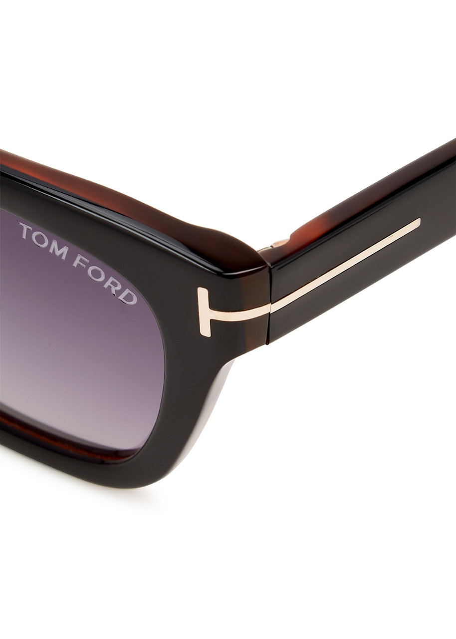  Tom Ford Snowdon Black Wayfarer Style Sunglasses, Eyewear, Black Gradient Smoke, Uv Protection, Classic Design - One Size 