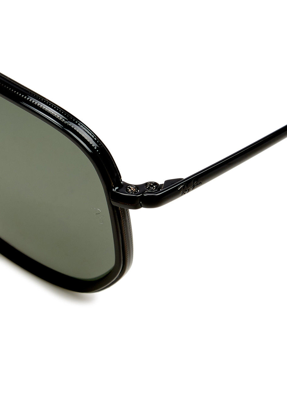 Ray-ban - The Marshal Ii Polarised Aviator Sunglasses, Sunglasses, Black, Metal, Dark Grey Lenses, High End Sunglasses, 100% Uv Protection 