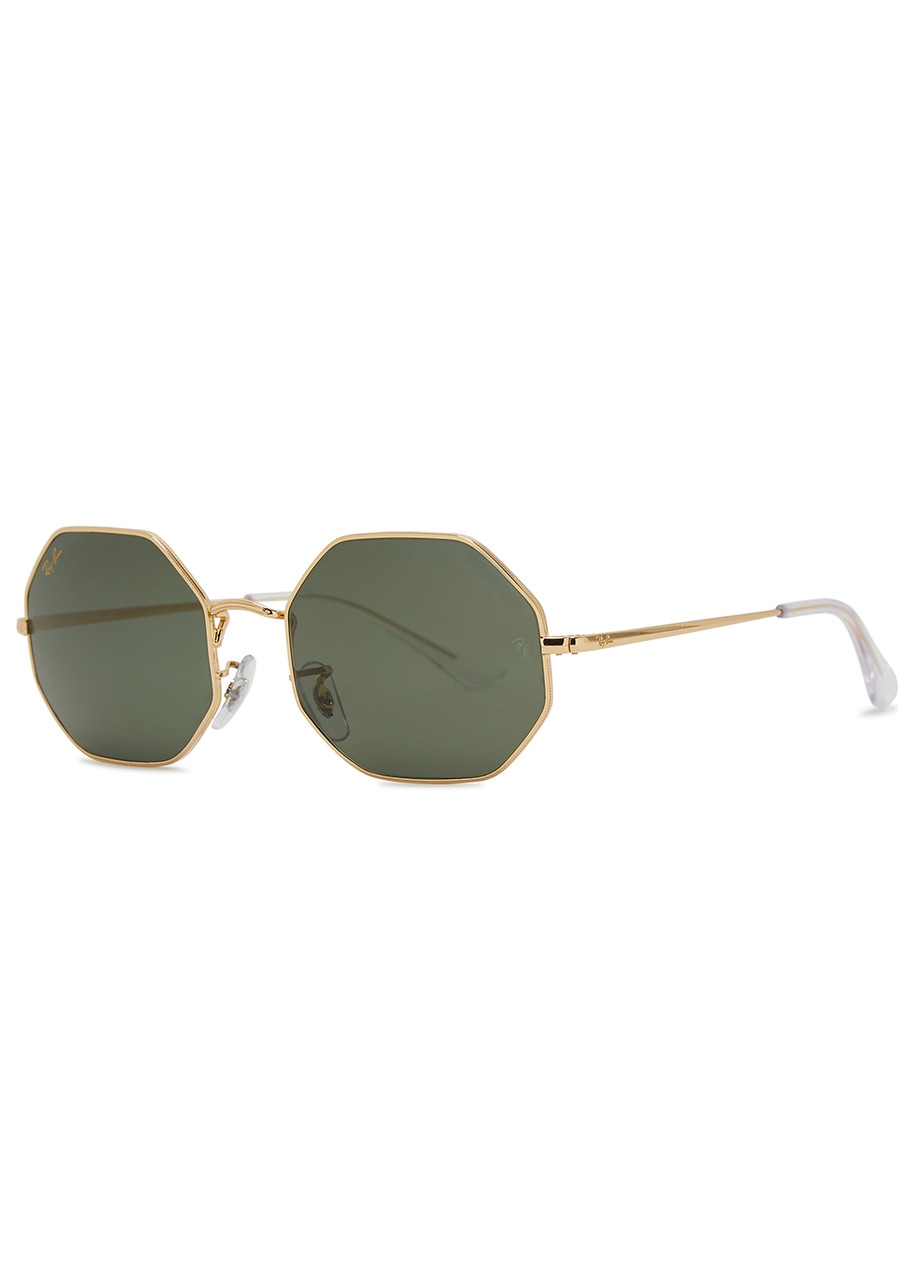Ray-ban - 1972 Legend Gold-tone Octagon-frame, Sunglasses, Green Lenses, Designer Sunglasses For Men, 100% UV Protection
