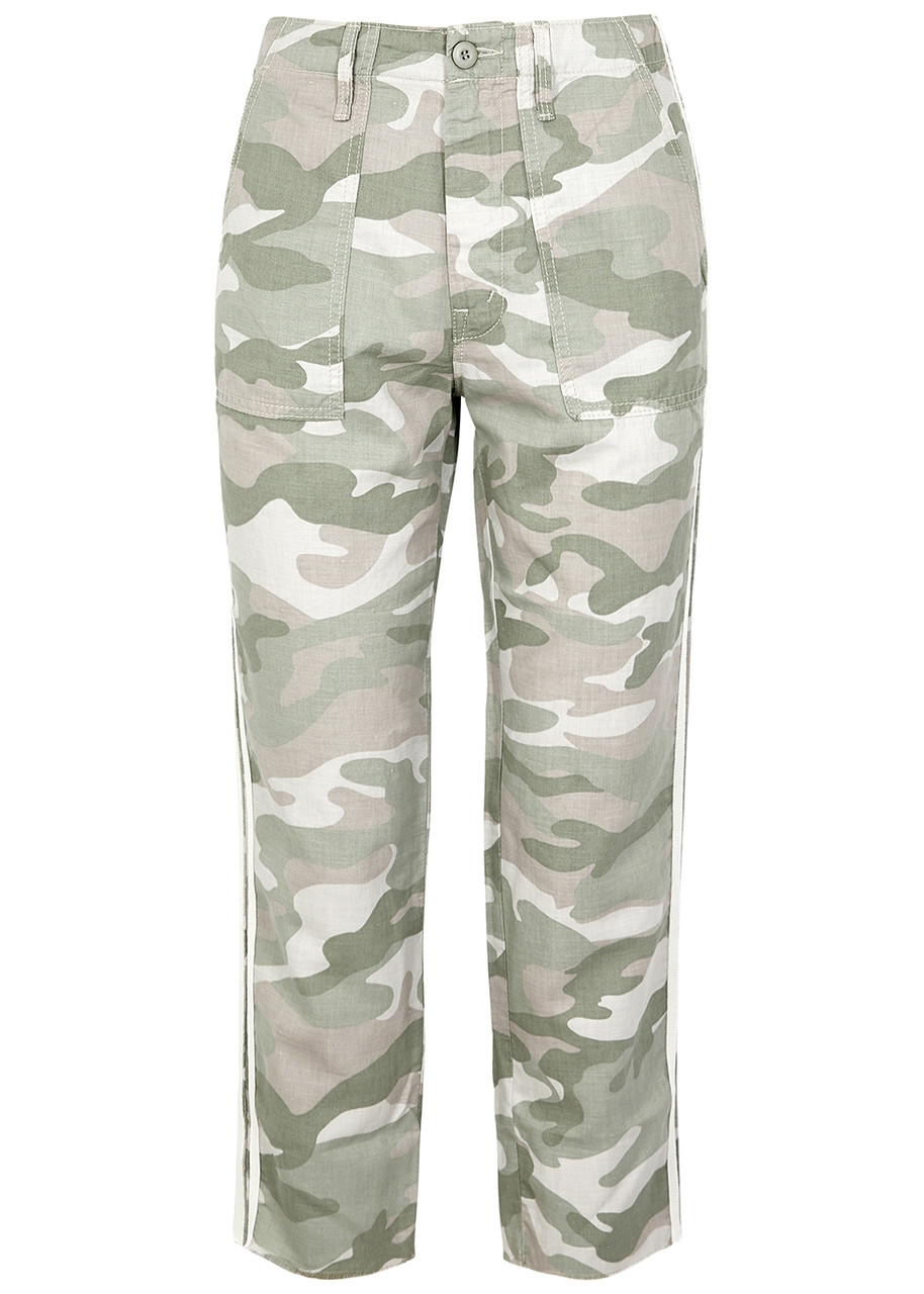 Mother Shaker Camouflage Cotton-blend Trousers - Green - W25