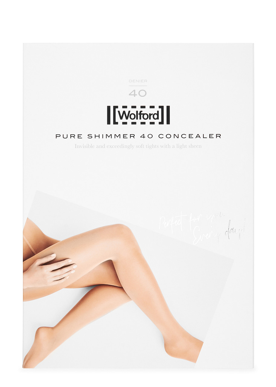 Wolford Pure Shimmer Conceal 40 Denier Tights - Black - M