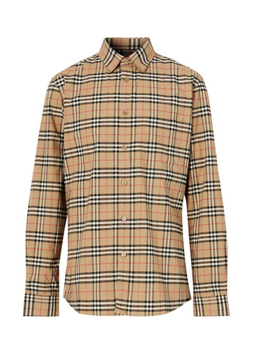 BURBERRY Check stretch cotton shirt | Harvey Nichols