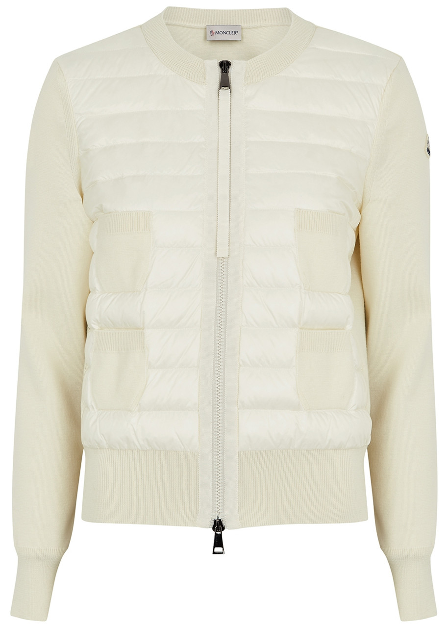 Moncler Quilted Shell and Wool Jacket - Off White - S