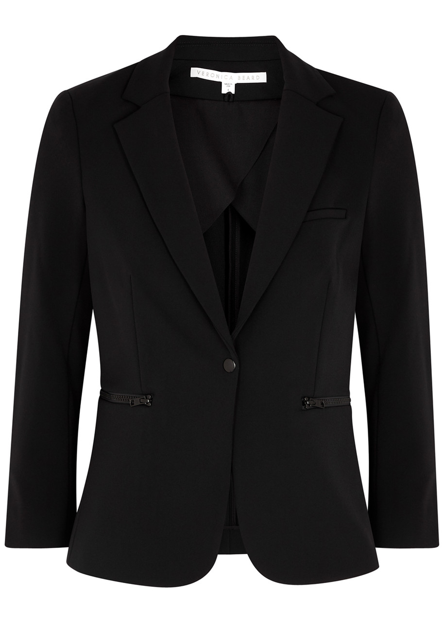 Veronica Beard Scuba Schoolboy Dickey Black Blazer - 16