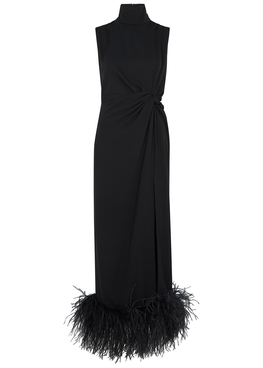 16 Arlington Okleya Printed Midi Dress - Black - 10