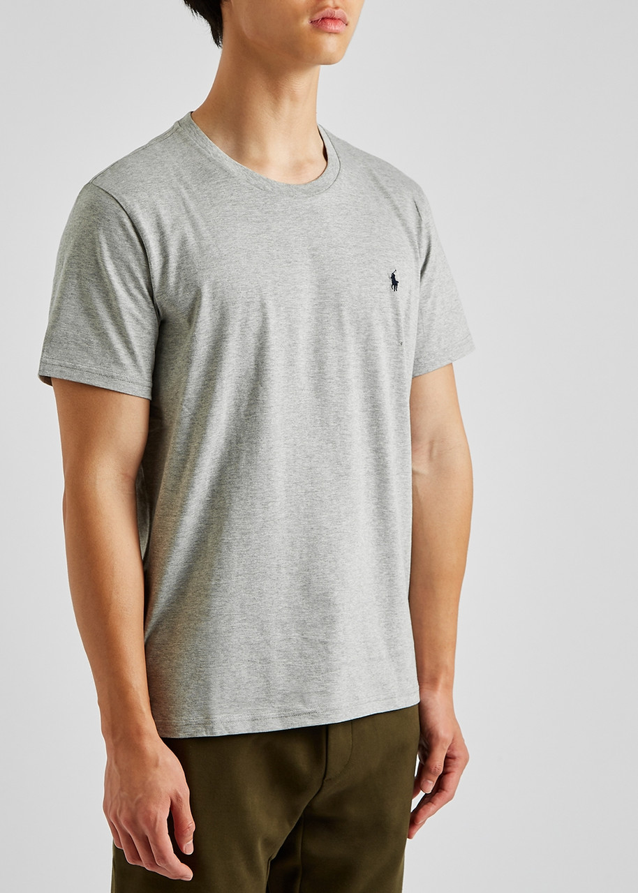 Polo Ralph Lauren Logo-embroidered Cotton T-shirt In Grey