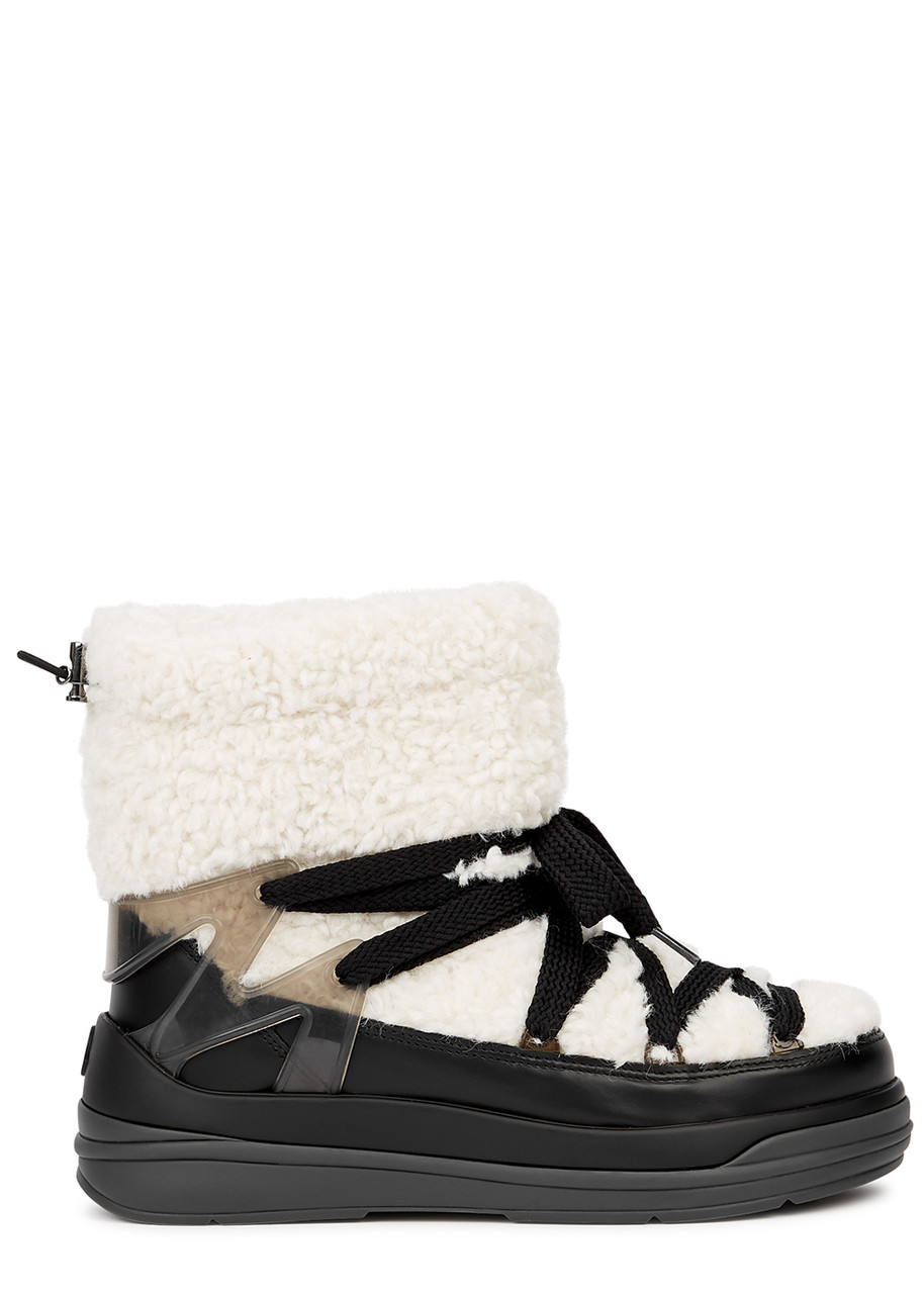 Moncler Insolux Cream Fleece Snow Boots - White - 6