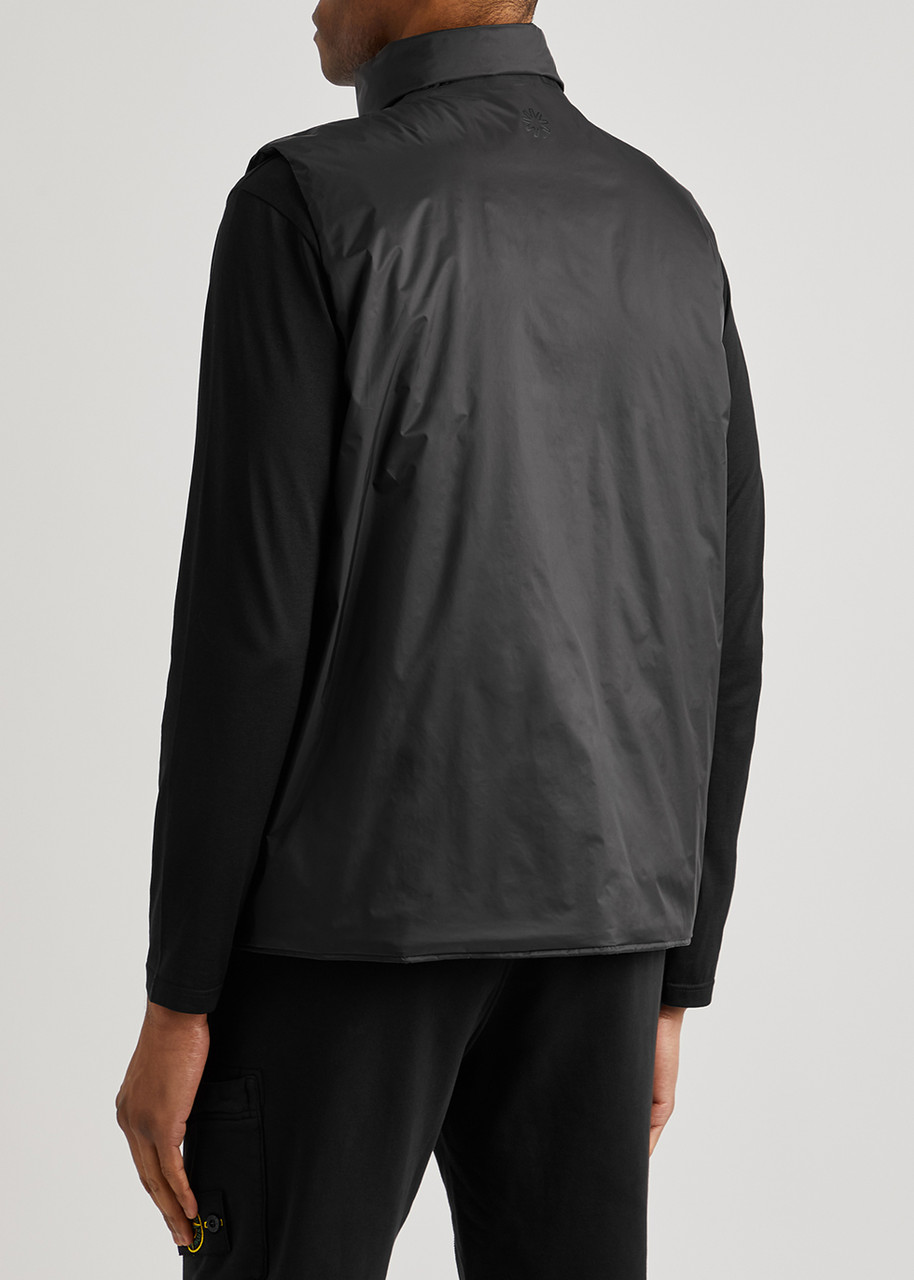  Rains Black Logo Shell Gilet - Xl 