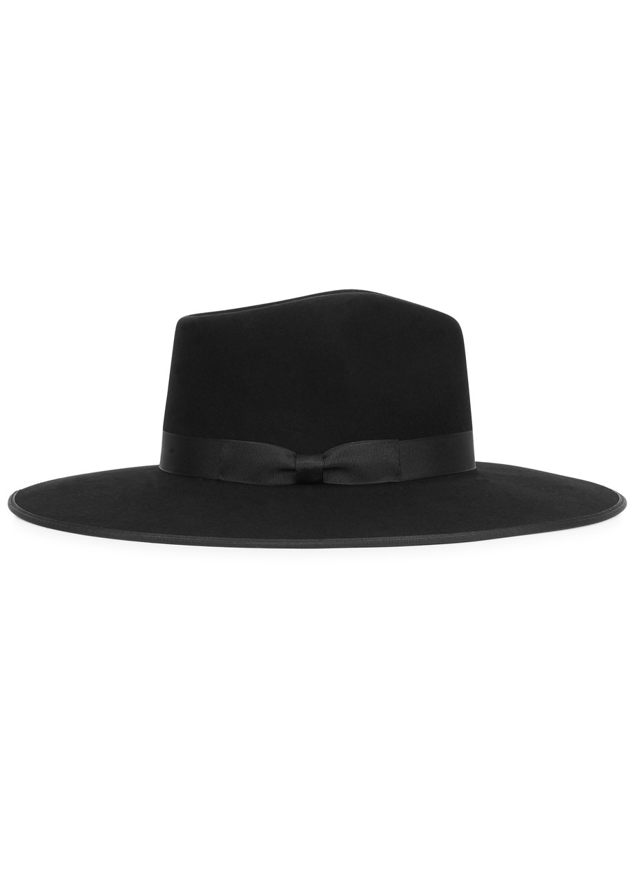 Noir Rancher Black Wool Fedora