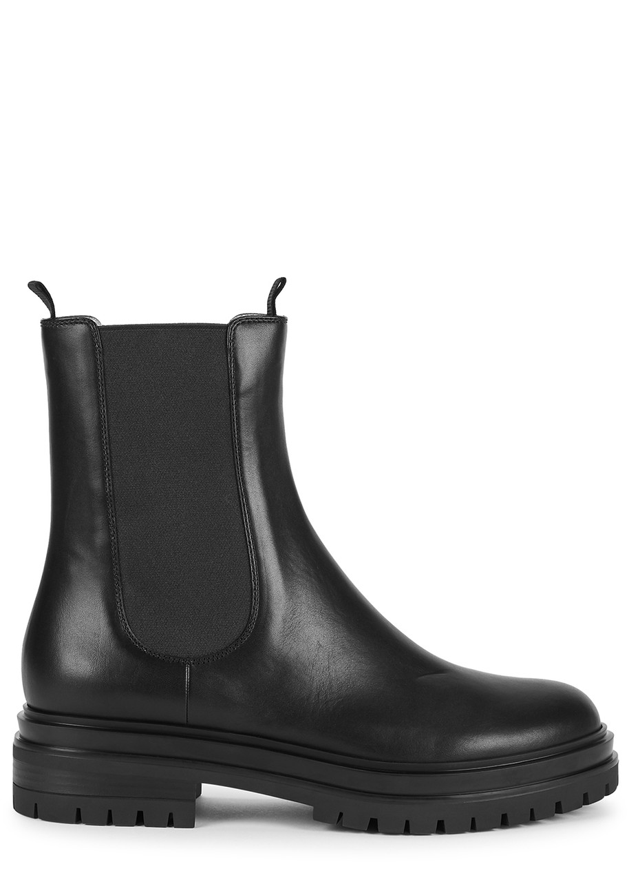 Gianvito Rossi 40 Leather Chelsea Boots - Black - 8