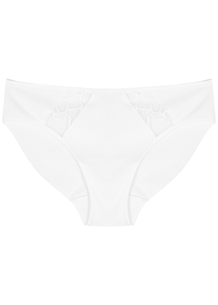 Wacoal Lisse Stretch-cotton Briefs In White