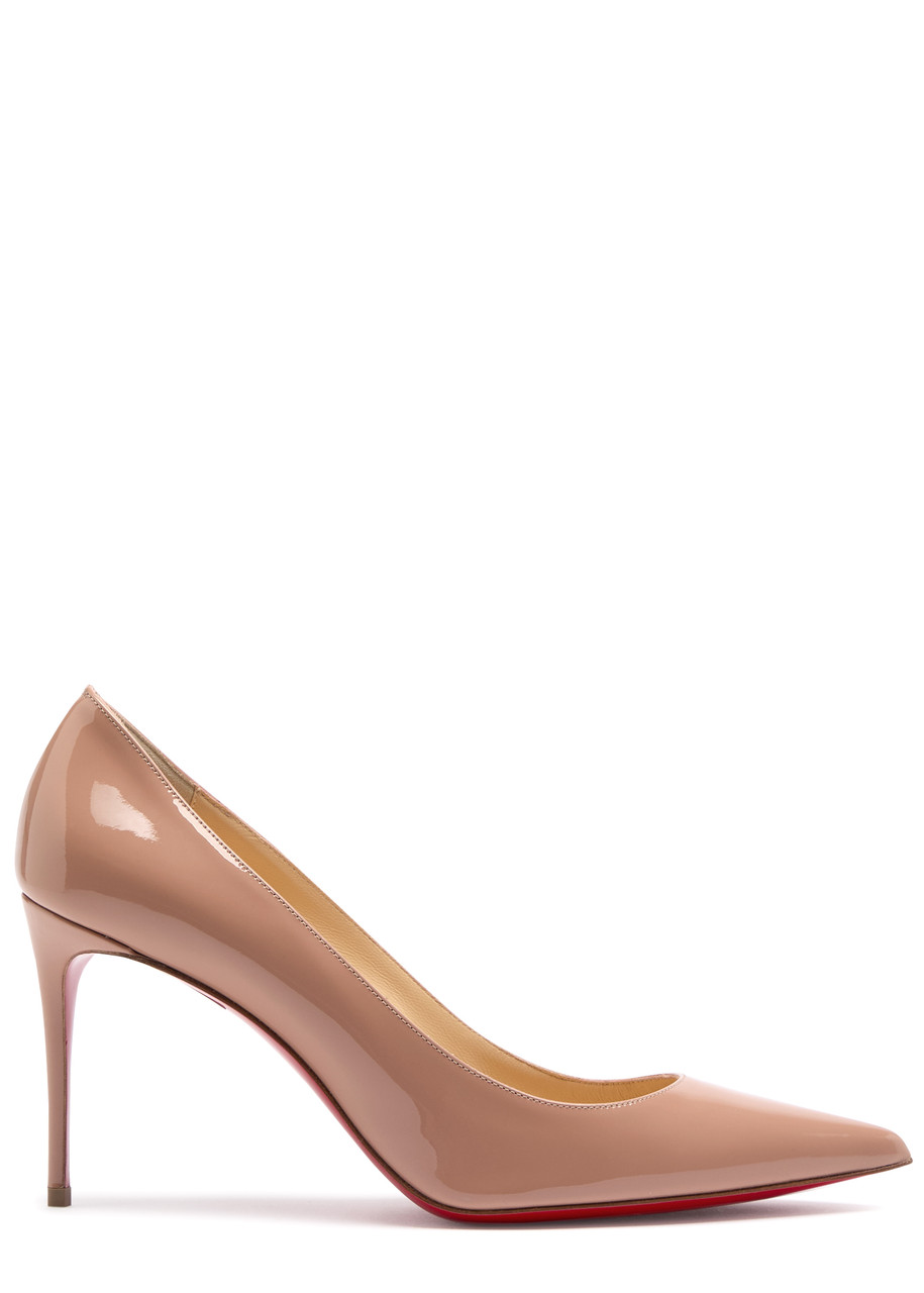Christian Louboutin Kate 85 Patent Leather Pumps - Nude