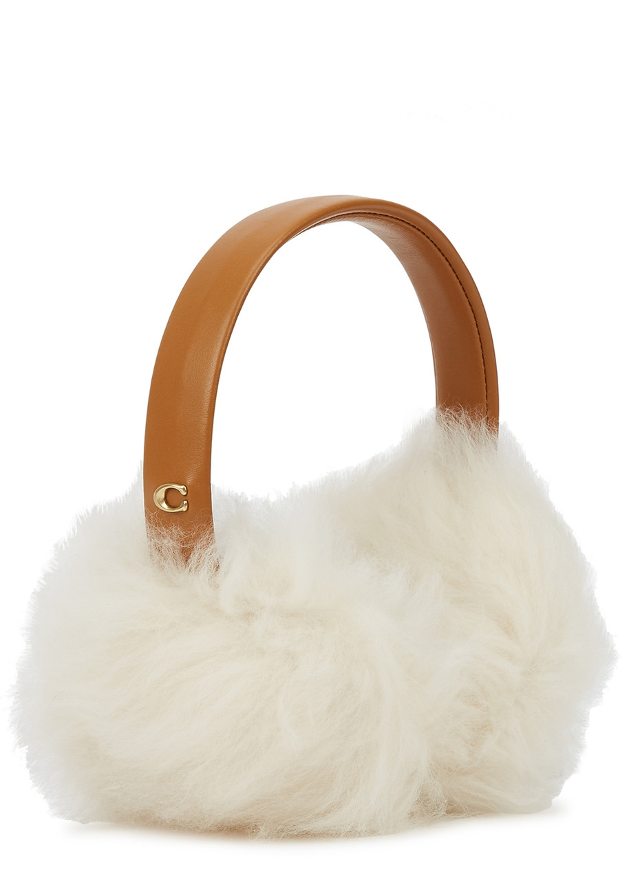 Coach Cream Shearling ear Muffs - Tan - One Size