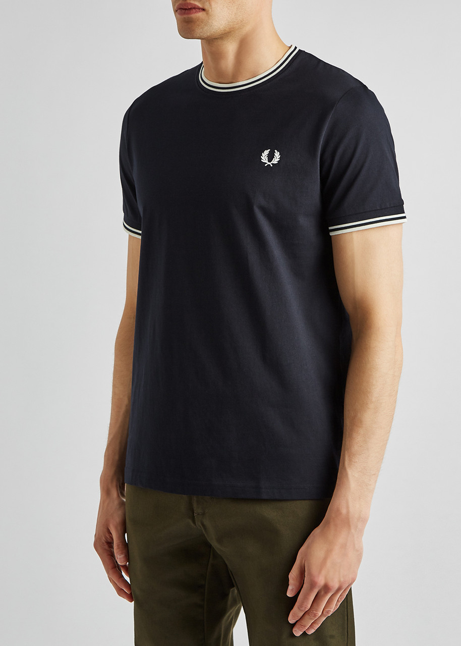 Fred Perry Embroidered-logo Short-sleeved T-shirt In Navy