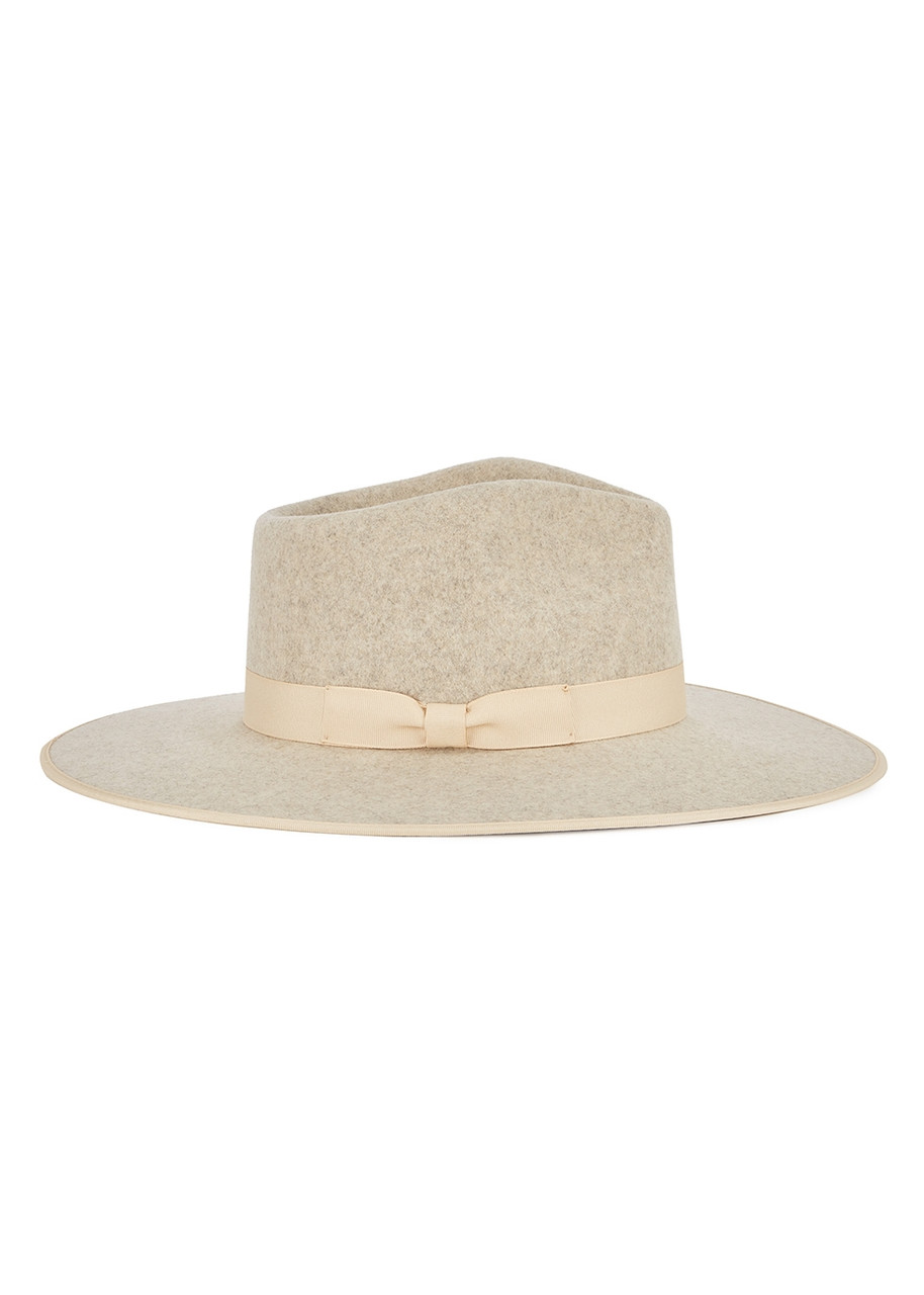 Lack Of Color Carlo Rancher Stone Wool Felt Fedora In White