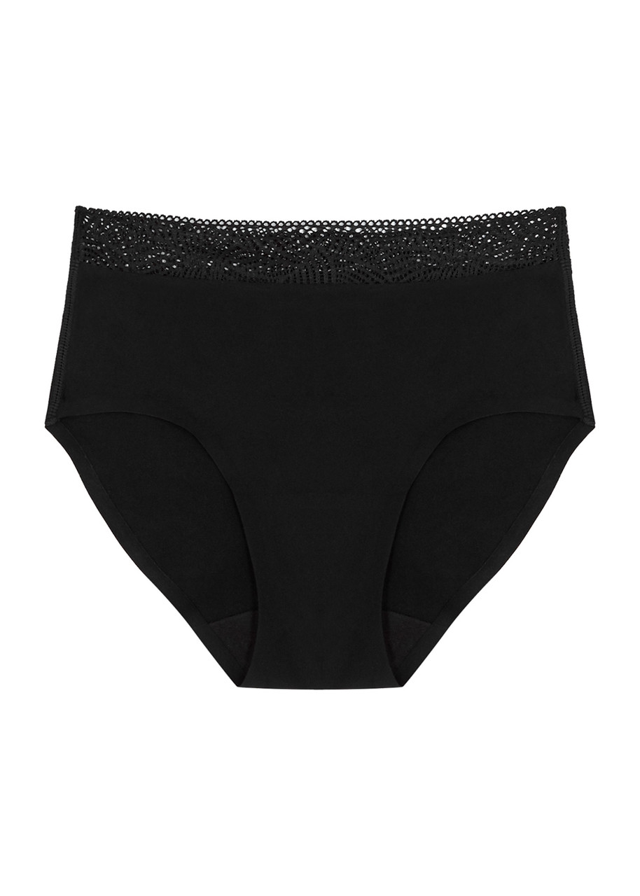 Chantelle Soft Stretch Lace-trimmed Hipster Briefs In Black