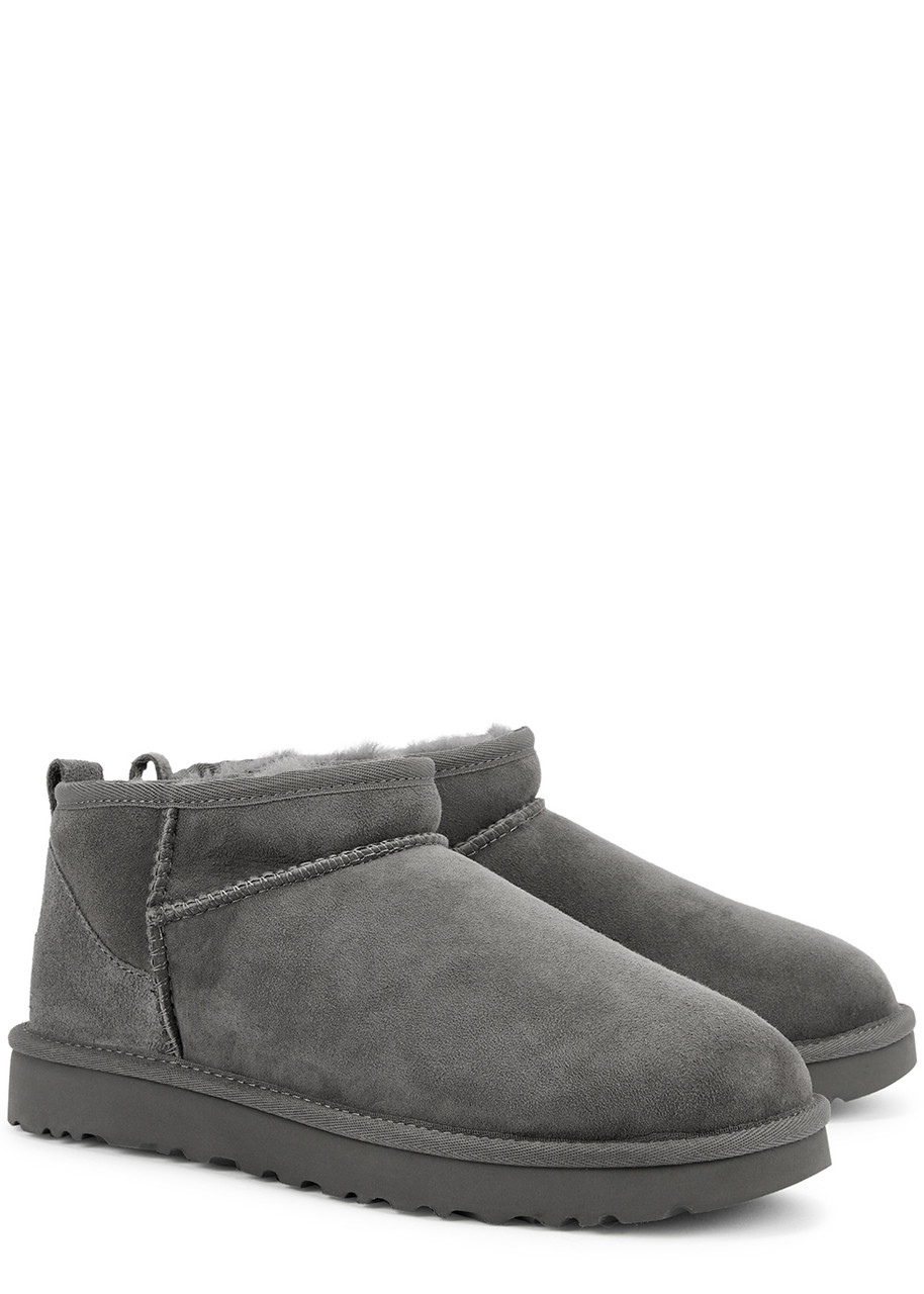 Ugg Classic Ultra Mini Suede Boots - Grey - 3