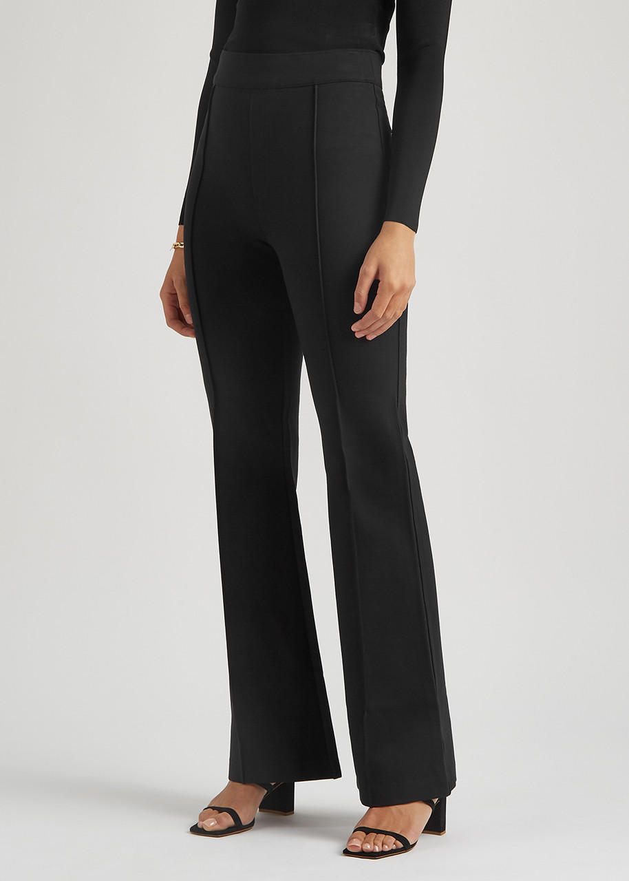  Spanx Black Stretch-jersey Flared-leg Trousers - L 