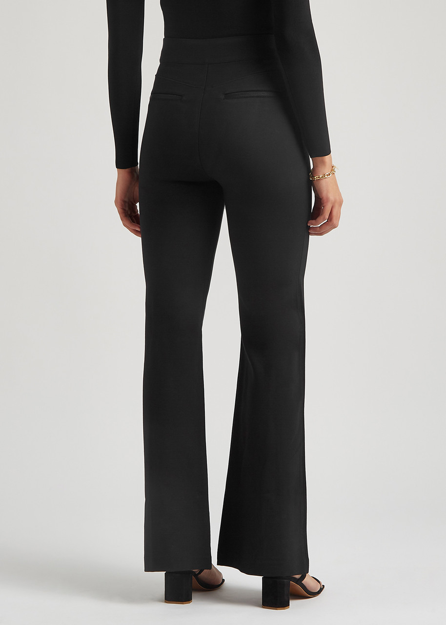  Spanx Black Stretch-jersey Flared-leg Trousers - L 