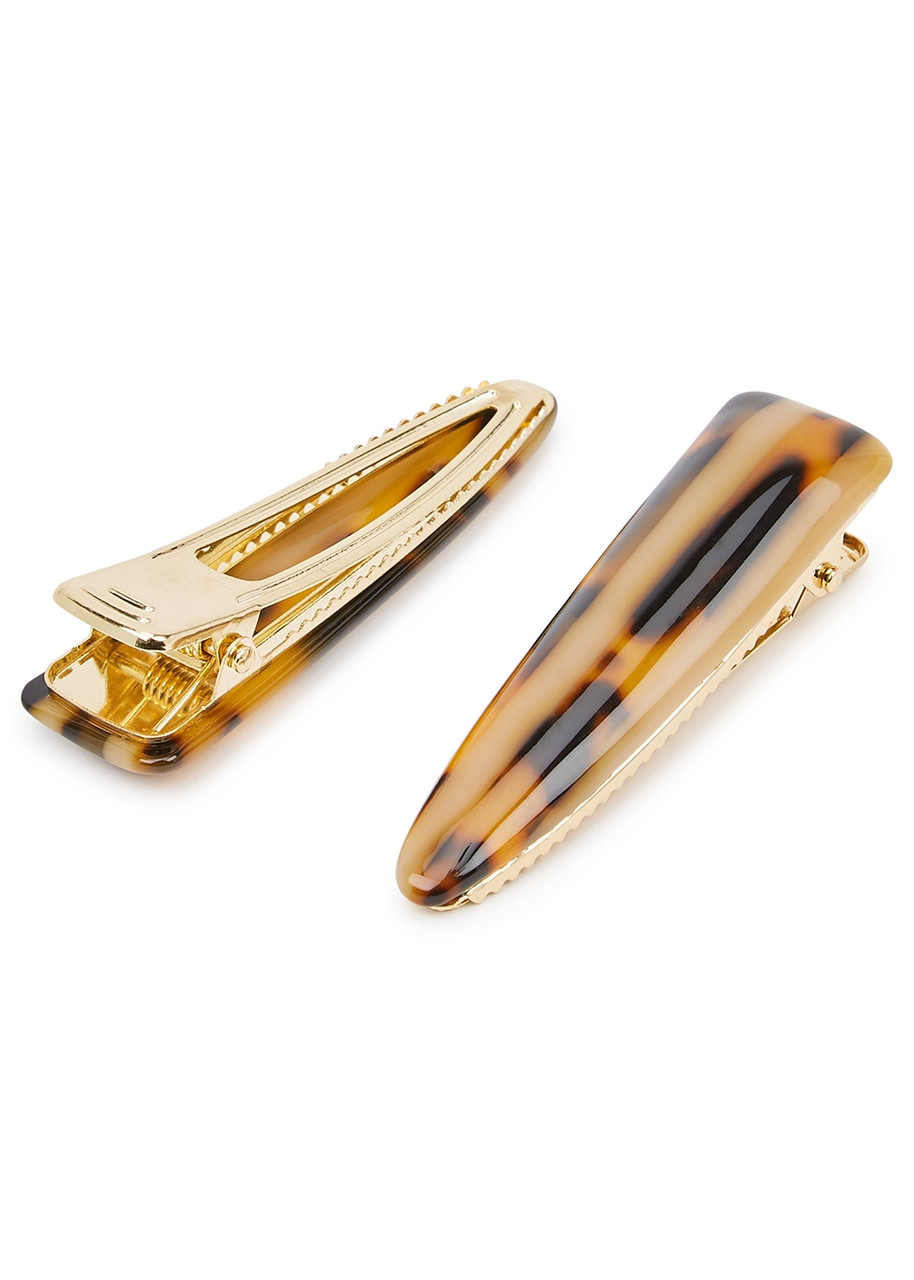  Valet Studio Turin Tortoiseshell Hair Clips - Set Of Two - Brown - One Size 