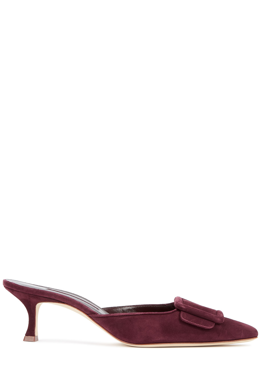 Manolo Blahnik Maysale 50 Suede Mules - Red - 4