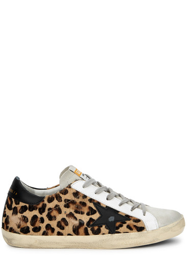 GOLDEN GOOSE Superstar leopard-print calf hair sneakers