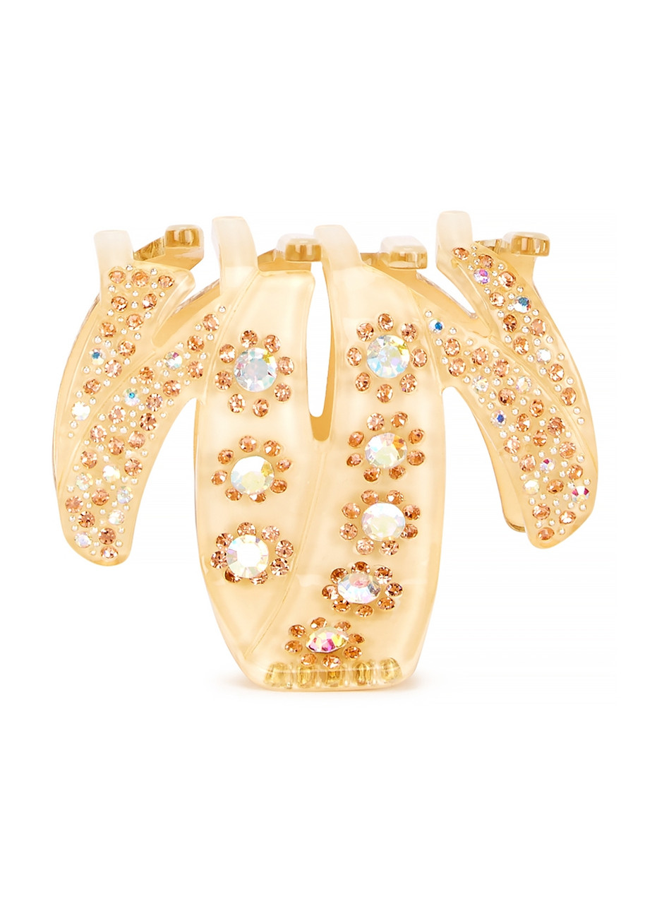 Valet Studio Lotus Crystal-embellished Hair Clip - Gold